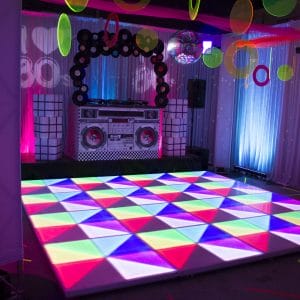 80s theme dance floor