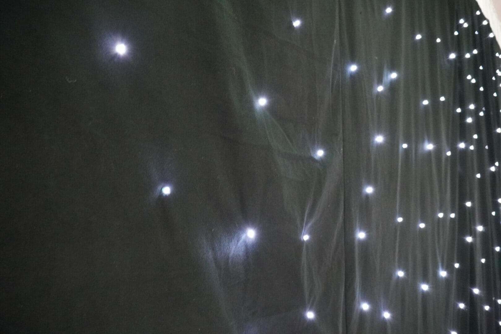 Black star cloth with led lights