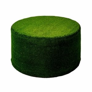 round artificial grass ottoman