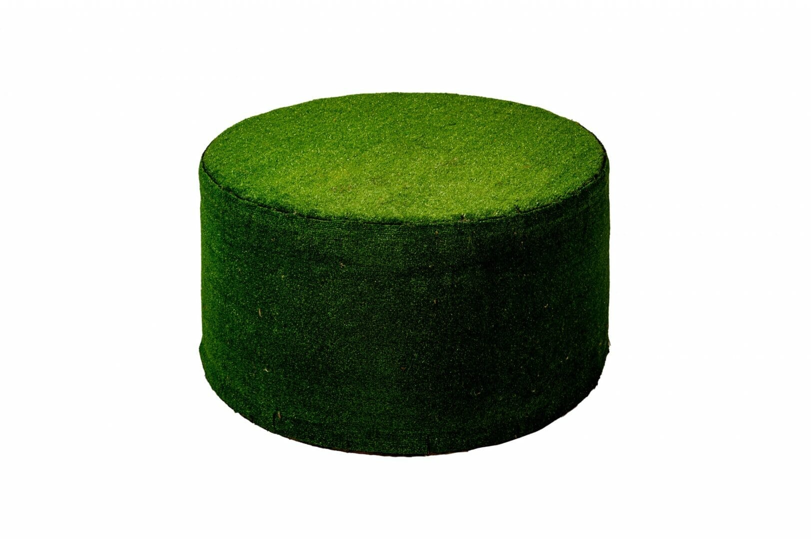 round artificial grass ottoman