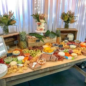 rustic and tropical grazing table