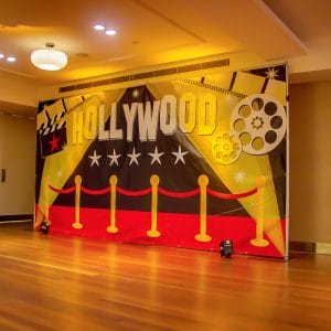 Hollywood Red Carpet Backdrop with uplighting