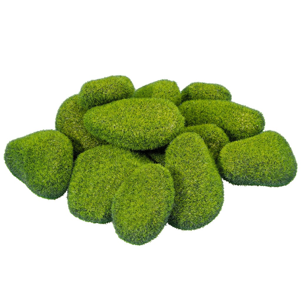 green moss rocks