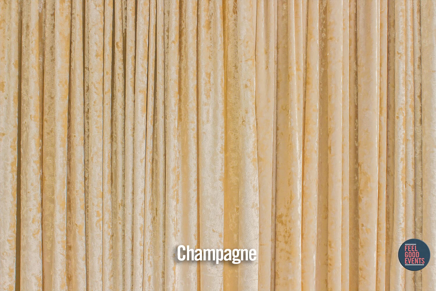 Champagne Coloured Velvet Drape Hire Melbourne - Crushed Velvet