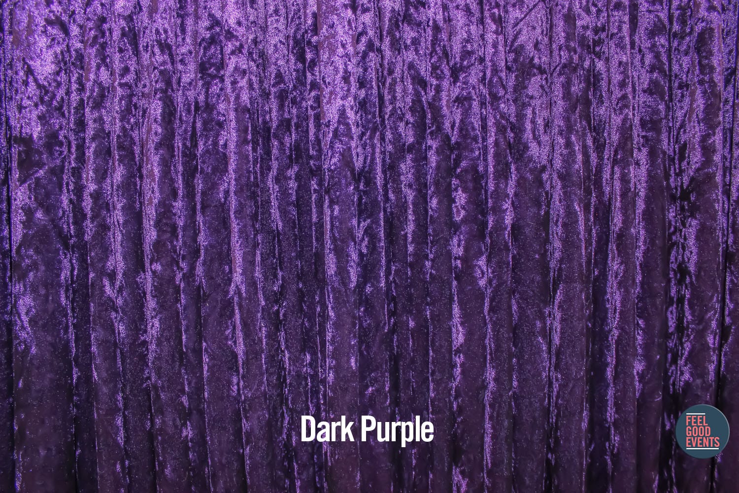 Crushed Velvet Dark Purple Drape Hire Melbourne