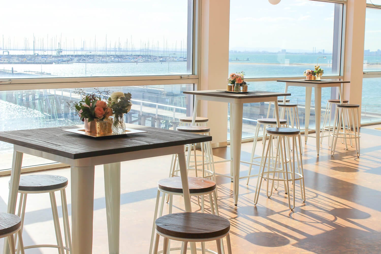 White Tolix Stools In a Row Hire Melbourne