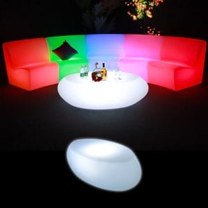 Illuminated Oval Coffee Table glow furniture hire melbourne