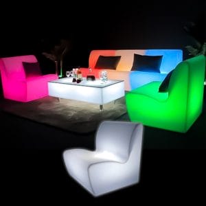 Illuminated Straight Sofa glow furniture seating hire melbourne