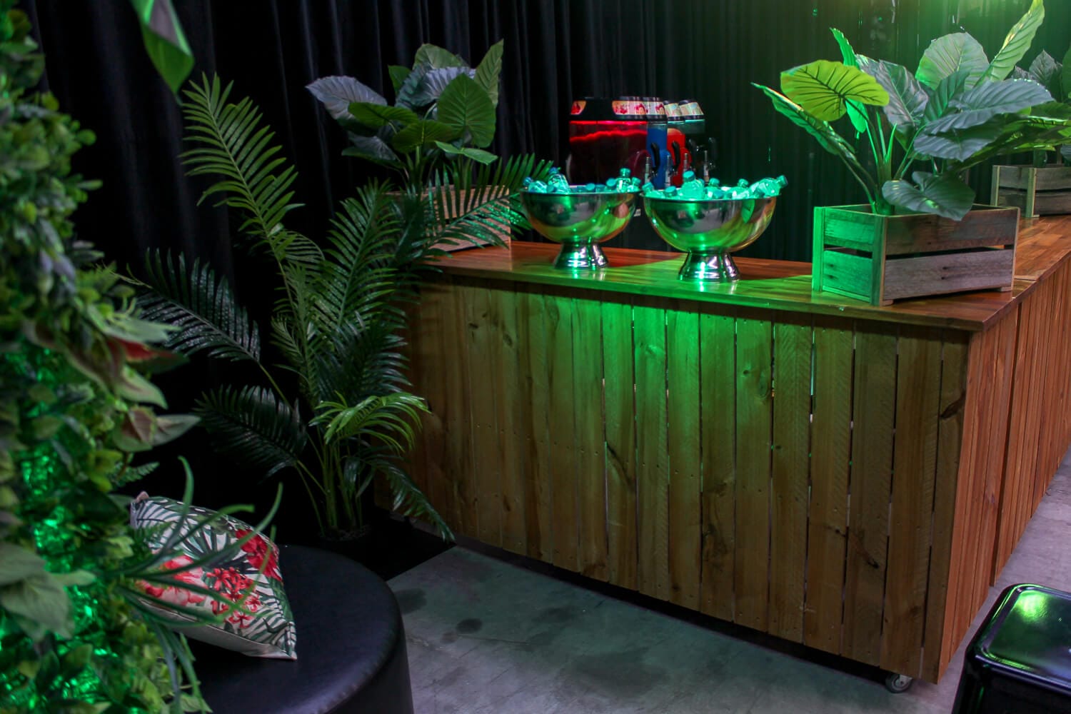 bar hire melbourne in jungle green theme