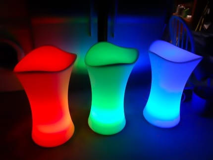 red green blue glow illuminated stool hire melbourne