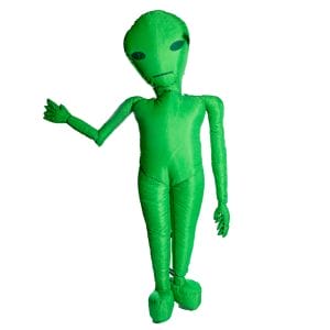 Large green inflatable alien prop