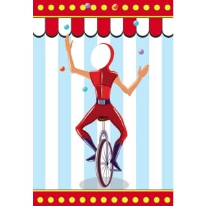 Standard Circus (light) Juggling Unicyclist Backdrop Hire Melbourne