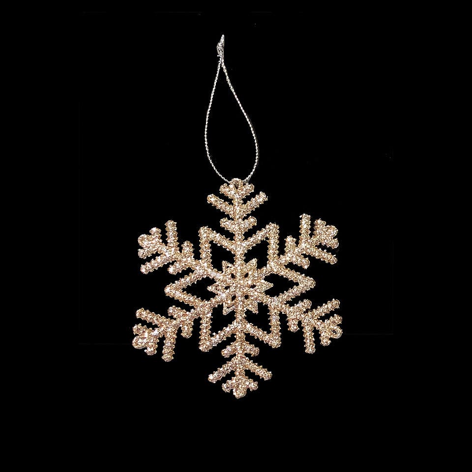 Gold Fern Snowflake Ornament