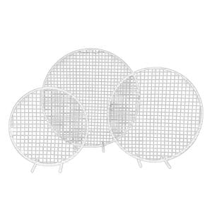 Flower-Stand-Hoop-With-Mesh-White-Hire