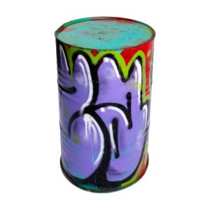 purple graffiti drum