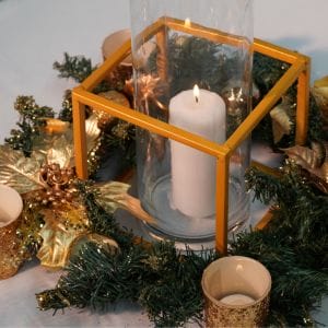 gold wreath christmas centrepiece