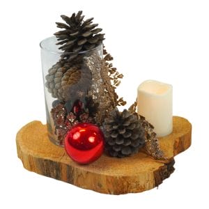 red pinecone christmas centrepiece
