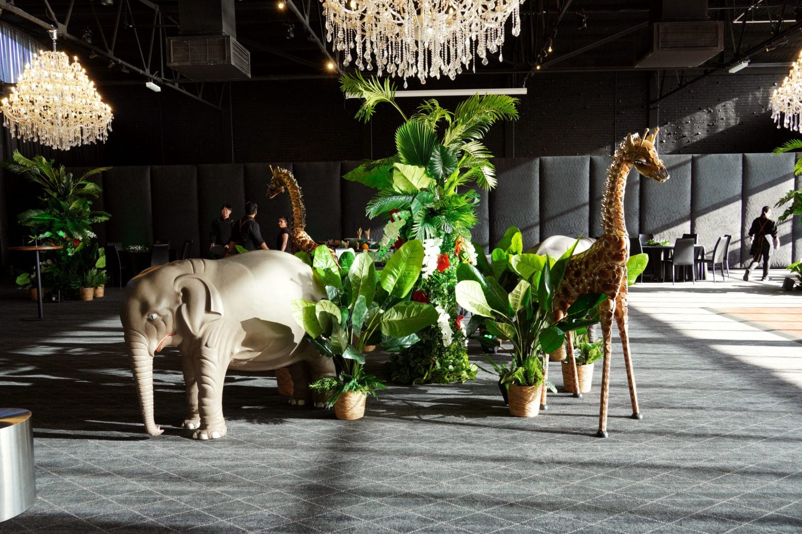 Animal props and greenery