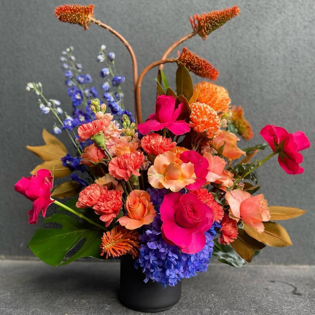 colourful floral arragnement by secret blossom