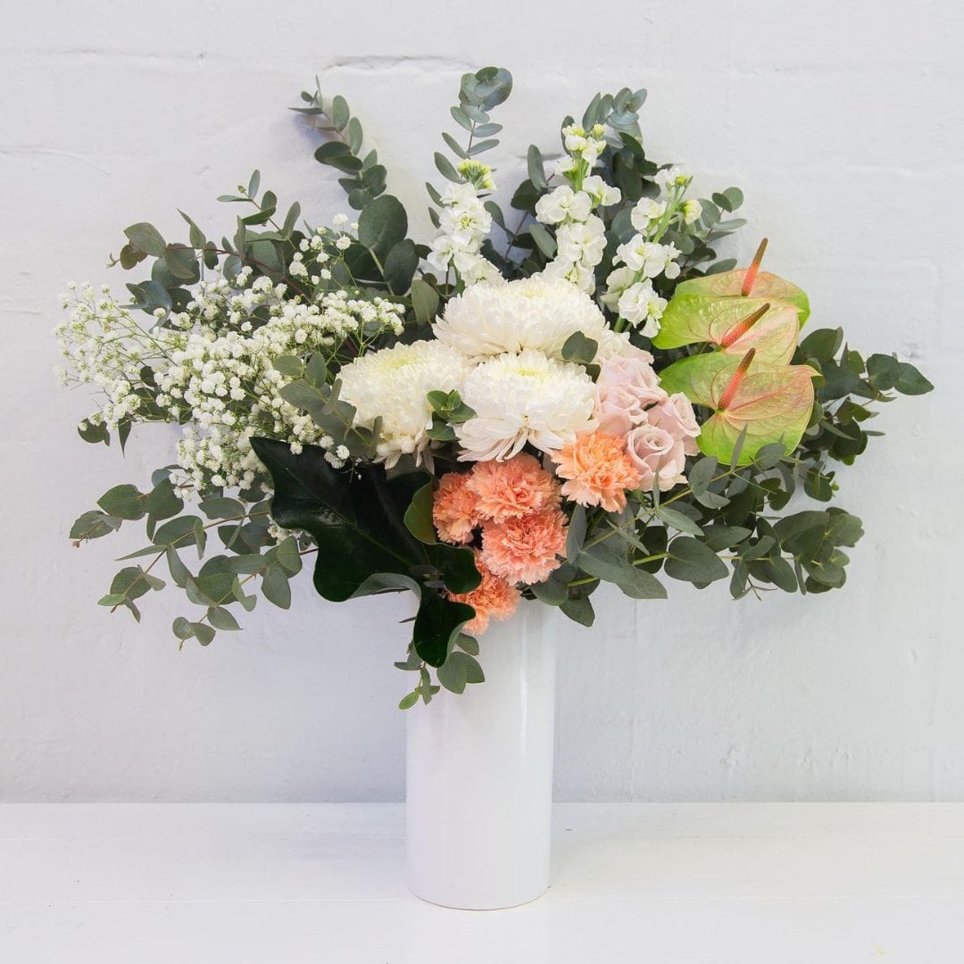 floral and greenery arrangement by fig & bloom