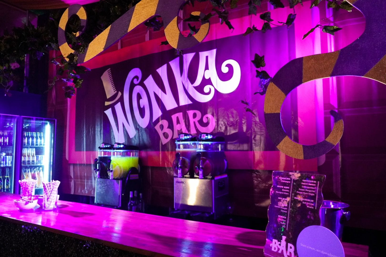 WONKA BAR the bar area of a candyland themed party