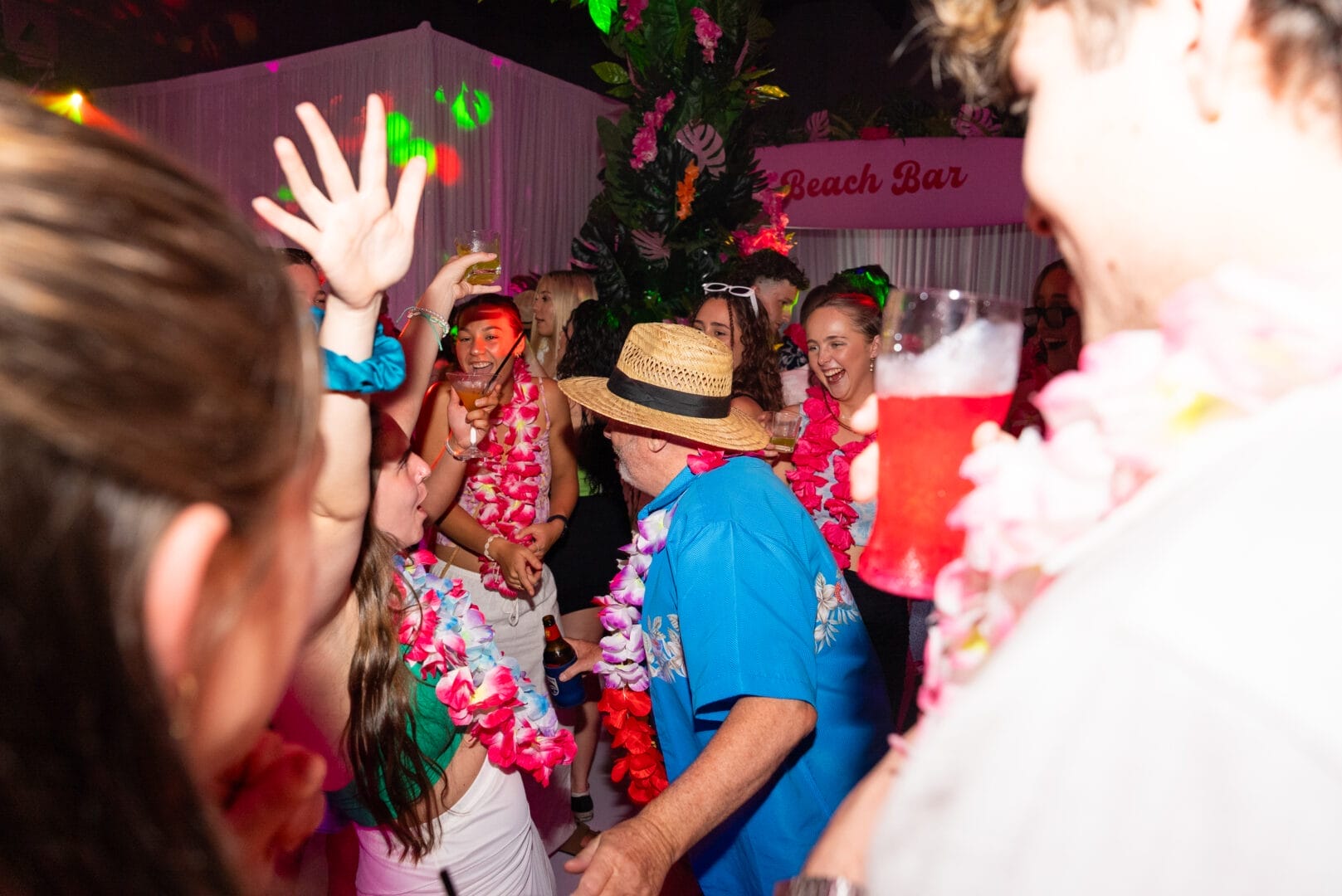 Taylor's Beach Club Themed 21st Birthday Party - Guests dancing on the dance floor