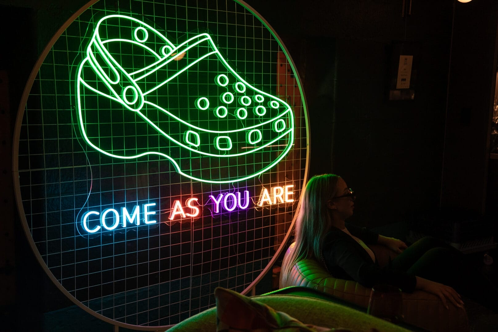 Crocs COME AS YOU ARE neon sign