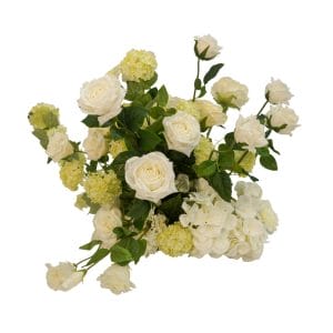 white and green floral centrepiece